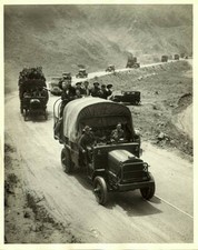 Army Trucks Bearing 200 Members Of The Civilian Army En Route To The - Old Photo picture