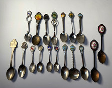 Vintage Souvenir Collector Spoons Lot of 17 - Disney World, States, FloralEnamel picture