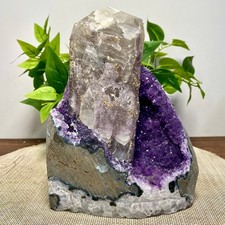 12.54LB TOP Natural Amethyst Calcite symbiosis quartz crystal Decoration picture