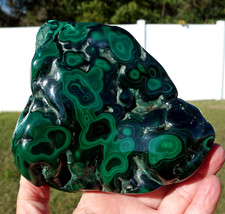 Rich Green MALACHITE BOTRYOIDAL Crystal CONGO Specimen with Bullseyes For Sale picture