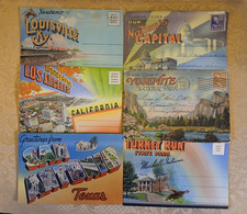 Vintage US States Washington CA IN TX KY Yosemite Souvenir Postcard Folders Lot picture