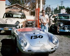 James Dean His Porsche Spider At Gas Station Hours Before Crash 8x10 Photo picture