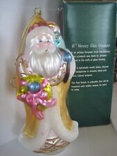 Mercury Glass Santa Wearing Yellow Ornament 10