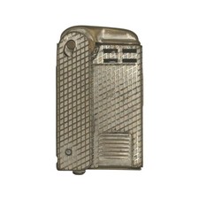 Regens Art Deco Grid Pattern Side Lever Pocket Lighter Silver Tone Made in USA picture