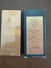 Germania Mint 1000g .999 Fine Copper Bar Copper Bullion with Box picture