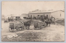 Grain King Wagons Full of Grain, Horses, 1922 RPPC Postcard picture