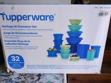 Tupperware Heritage 16-container Set, 32 Pieces Blues - Brand New picture