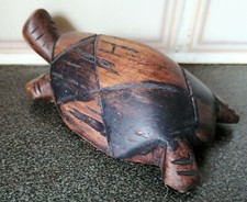 Cute Hand-Carved Wood Turtle Dec Statue/Figure.L-14x7cm,W-130g.Gorgeous Ornament picture