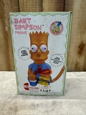 NOS Vintage Bart Simpson Phone Corded Landline 1990 W/ Box And Instructions picture