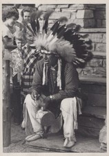 Ringling Bros RBBB Native American War Bonnet Drum RARE 1950s - Original Photo picture