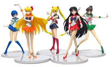 5pcs-Set Sailor Moon Anime Figures, Sailors Moon, Mercury, Mars, Jupiter, Venus picture