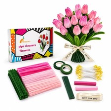 400Pcs Pipe Cleaners Crafts Bulk,Pipe Cleaner Flower Kit,Arts and Crafts for ... picture