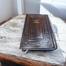 Leather LA BIBLE Hebrew French Jewish Testament Tanakh Tanach Chumash Torah Book picture