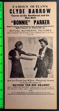 Vintage 1934 Bonnie & Clyde Paper Handbill Flyer (Tiny Edge Tear) picture