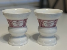 Vintage Pair Heinrich Porcelain Rüdesheimer Kaffee Cups Footed Goblets W Germany picture