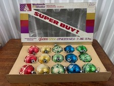 Vintage Set of 15 Woolworths  Assorted Glass Christmas Ornaments picture