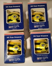 Vintage 1980s Satin Christmas Tree Ornament - NFL Green Bay Packers - Lot of 4 picture