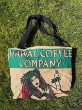 Kona Coffee Tote Bag Burlap Hawaii Coffee Co EUC picture