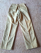 Vtg 1951 US Army Khaki Cotton Chino Trousers 30x33 - 1945 Pattern Korean War 50s picture