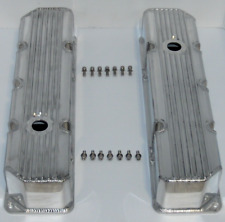 1976-87 Jeep AMC Pol Finned Fabricated Aluminum Valve Covers V8 304 360 390 401 picture