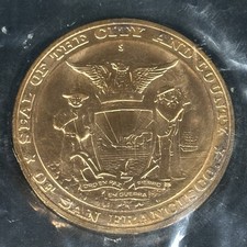 Vintage 1973 San Francisco Cable Car Commemorative Bronze Sealed Original Rare picture