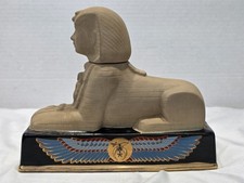 Vintage Ezra Brooks Sphinx Porcelain Whiskey Liquor Decanter 1980 Egypt Theme picture