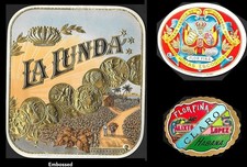 VINTAGE SET OF 3 CIGAR LABELS. TOBACCIANA COLLECTIBLES picture