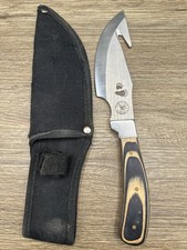 Whitetail Cutlery USA Gut Hook Skinner Pakkawood Fixed Blade Nylon Sheath Used picture