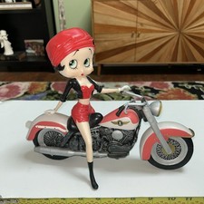 VTG Rare Vintage Betty Boop Biker On Motorcycle Collectible Figurine Statue USED picture