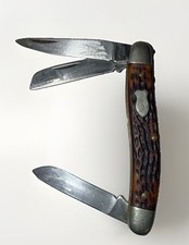 Vintage Schrade USA SS825 Stockman Pocket Knife 3 Blade Razor Stainless picture