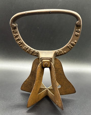 Antique 1893 Cast Iron Bell Food Chopper NRS Co No 60 Primitive 6 Blade Mincer picture