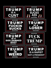 ANTI TRUMP  8 Sticker Bundle Vinyl Decal Bumper Sticker Tumbler Hardhat picture