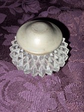 Vintage Antique 1959 Monogram Sterling Silver Crystal Cut Desk Inkwell picture