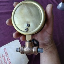 Vintage Solid Brass Gauge Production Year 1969 picture