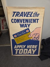 Vintage Marathon Oil Company Credit Card Advertisement Poster 1960s picture