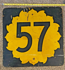 Nice Vintage 1930's Original Kansas state route K-57 Sunflower Road Sign picture
