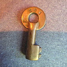 vintage antique brass switch or utility key from the Georgia & Florida Railroad  picture