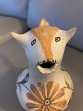 Vintage Acoma Pueblo Pottery Cow Effigy Pitcher, Unsigned, ca. 1935-1940, 6-1/4