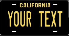 California Yellow Black  License Plate Personalized Custom Car Bike Motorcycle picture