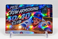 Pete Crow-Armstrong 40/40 Club Custom Holographic Chicago Cubs Card picture