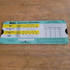 VINTAGE ADSCO PIPE EXPANSION JOINT SIZING SLIDE RULE CALCULATOR RARE RULER picture