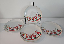 4 VINTAGE PAPEL JAPAN CHRISTMAS LUNCH KIDS PLATE SANTA GETTING DRESSED WORK WORK picture