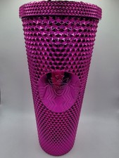 Starbucks Holiday 2022 Hot Pink Sangria Bling Studded Cold Cup Tumbler Venti24oz picture