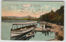 Postcard 1910 Crescent Line Boat Landing at Summit Lake in Akron, OH. picture