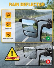 Side Mirror Extensions for Towing, Clip on Towing Mirrors Extensions Dual View C picture