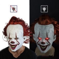 LED Pennywise Clown Mask Stephen King's It Chapter Two Masque Movie Cosplay Mask picture