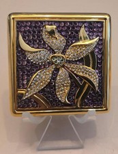 Estee Lauder unused crystal flower powder compact Island Orchid, 2003 picture
