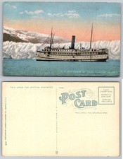 S.S. Jefferson at Taku Glacier, Alaska Postcard - Detroit Photchrom c1910s picture
