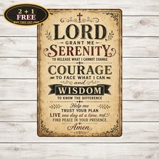 Serenity Prayer Meditative Spiritual Wall Decor Home Metal Tin Sign picture
