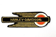Vintage Harley Davidson Fireball Knucklehead Flying Wheel Gold Stitch Patch picture